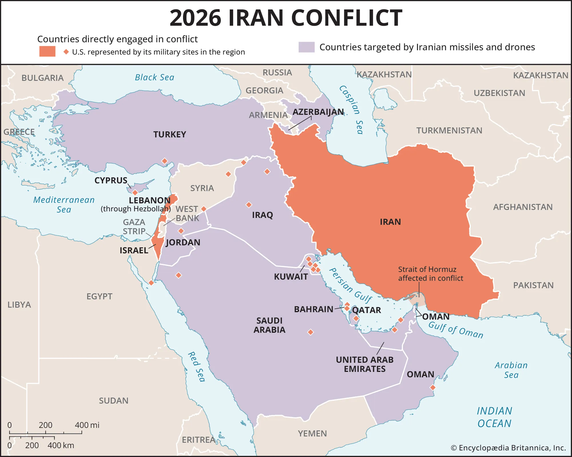 updated iran conflict map