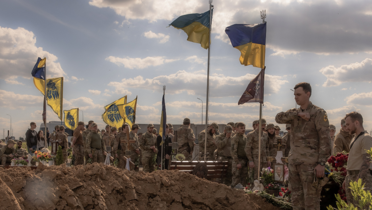 Azov sending off a fighter in burial cermony
