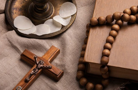 Candles burning before Orthodox icons during a fasting season vigil service