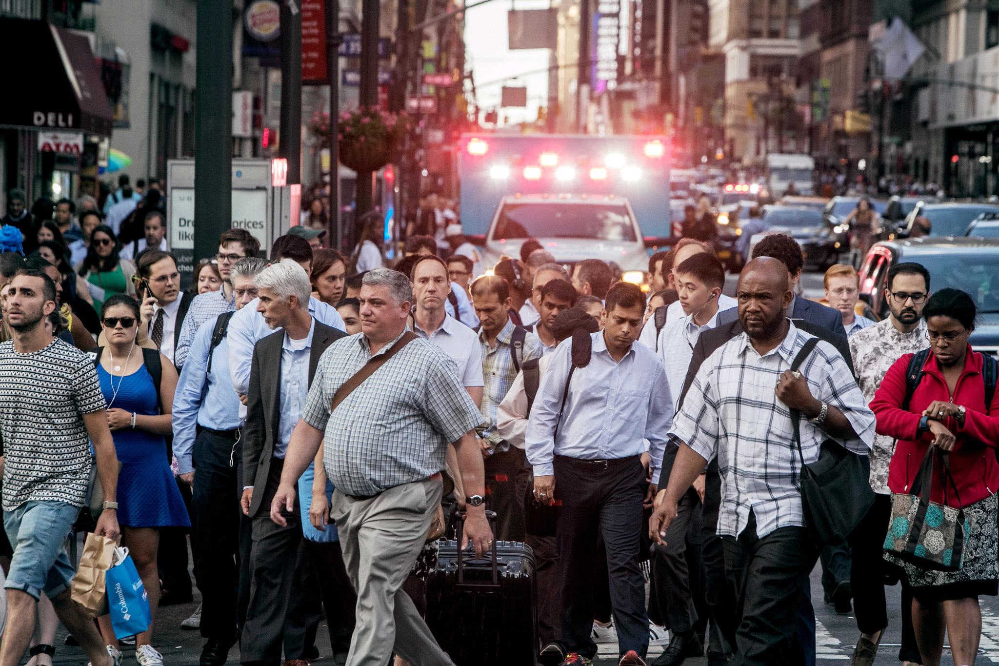 An American worker walking to work, representing the wage labor and debt dependency behind the modern American Dream